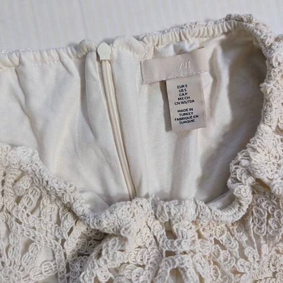 H&M Crochet Straight Leg Pants Cream Size S - Picture 11 of 12